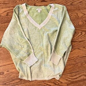 Sundance Light Green V-Neck Sweater
